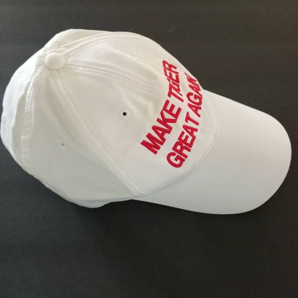 Nike Tiger Woods Golf Hat Make Tiger Great Again Adjustable Red Trucker Cap - Picture 6 of 9
